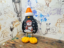 Load image into Gallery viewer, Sheffield Steelers penguin Christmas snowman jumper with woolly hat ice hockey