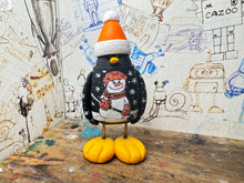 Load image into Gallery viewer, Sheffield Steelers penguin Christmas snowman jumper with woolly hat ice hockey