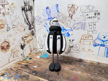 Load image into Gallery viewer, Notts County magpie woolly hatrear mirror, car keyring or Christmas tree, decoration 1978 shirt