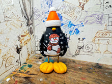Load image into Gallery viewer, Sheffield Steelers penguin Christmas snowman jumper with woolly hat ice hockey