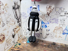 Load image into Gallery viewer, Notts County magpie woolly hatrear mirror, car keyring or Christmas tree, decoration 1978 shirt