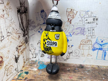 Load image into Gallery viewer, Notts County magpie woolly hat rear mirror car keyring or Christmas tree, decoration 1995 away shirt 