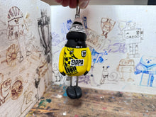 Load image into Gallery viewer, Notts County magpie woolly hat rear mirror car keyring or Christmas tree, decoration 1995 away shirt 