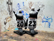 Load image into Gallery viewer, National League play-off winners 2023 Notts County magpies with woolly hats celebration