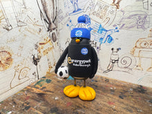 Load image into Gallery viewer, Peterborough United penguin 2011/12 with football and woolly hat
