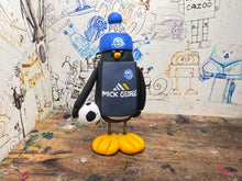 Load image into Gallery viewer, Peterborough United penguin 2014/15 with football and woolly hat
