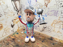Load image into Gallery viewer, Btcc racing race driver Tom Ingram with moving head (cartoon character) 2025 champion edition hat and trophy

