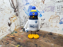 Load image into Gallery viewer, AFC Wimbledon penguin away shirt 2026/27 with football and woolly hat
