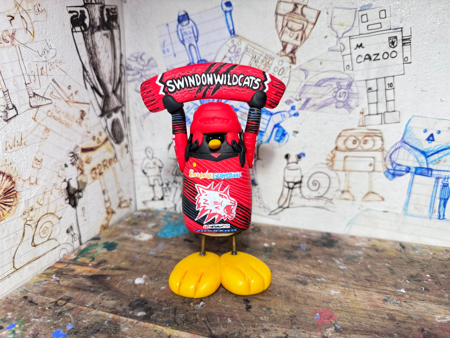 Swindon Wildcats Ice hockey penguin with scarf