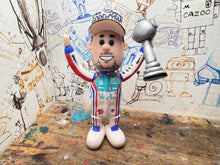 Load image into Gallery viewer, Btcc racing race driver Tom Ingram with moving head (cartoon character) 2025 champion edition hat and trophy
