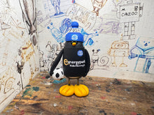 Load image into Gallery viewer, Peterborough United penguin 2011/12 with football and woolly hat
