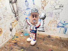 Load image into Gallery viewer, Btcc racing race driver Tom Ingram with moving head (cartoon character) 2022 champion edition hat and trophy

