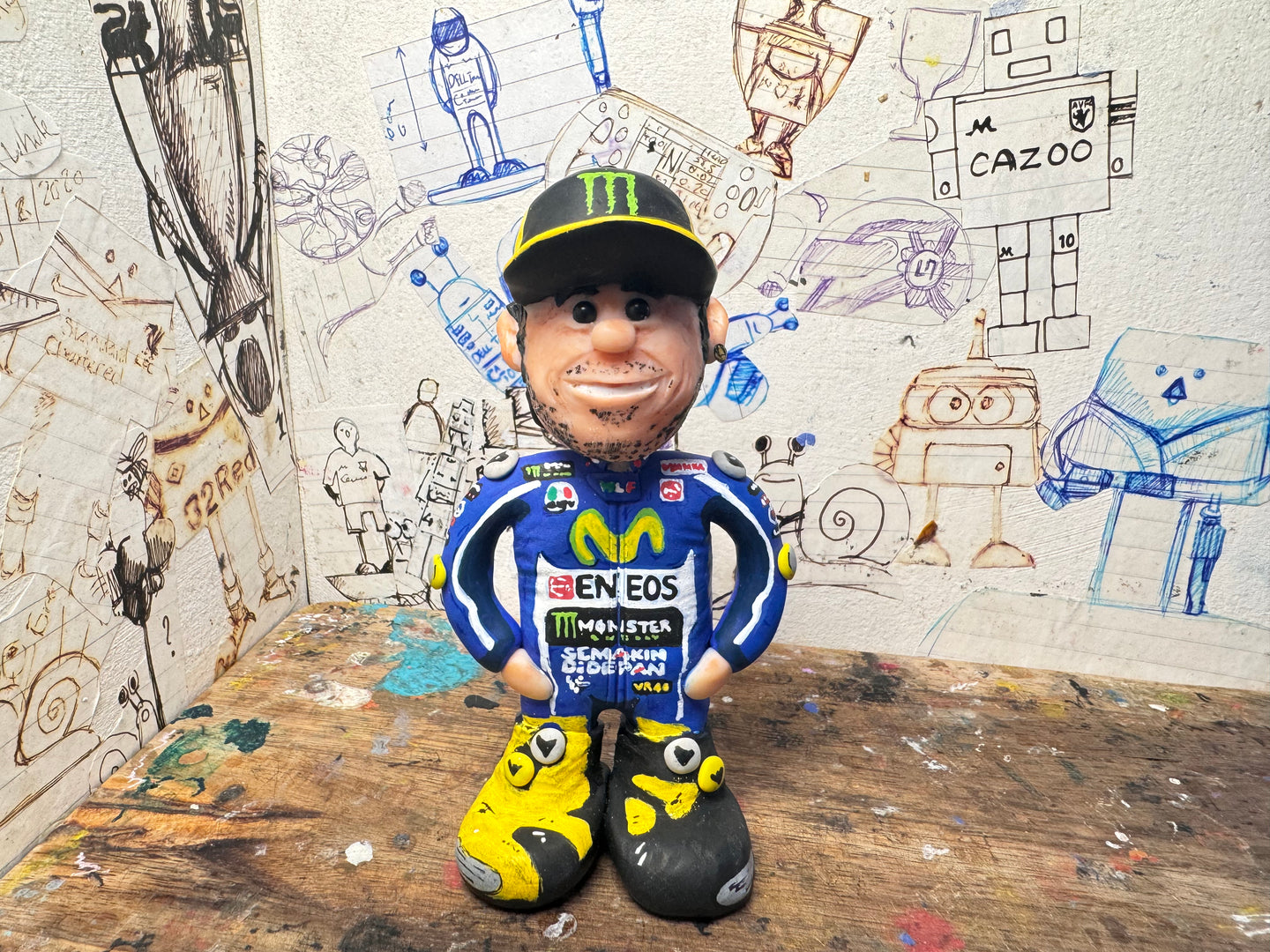 Valentino Rossi, 2016 race suit cartoon rider