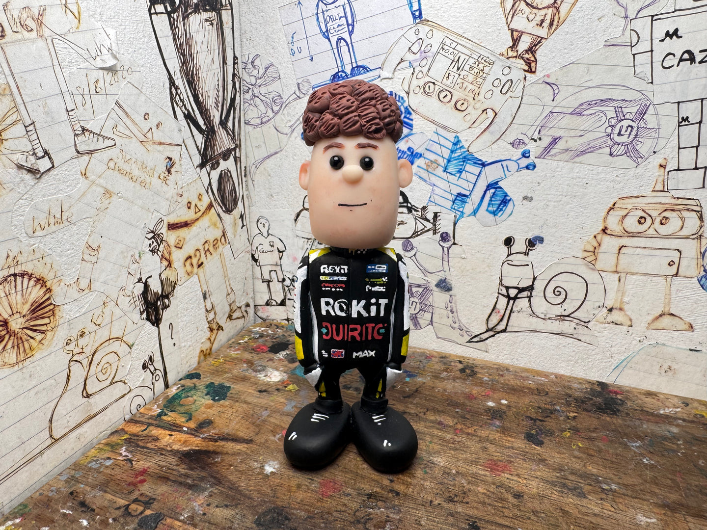 Btcc racing race driver Max Hall with moving head side to side heads 2025 (cartoon character)