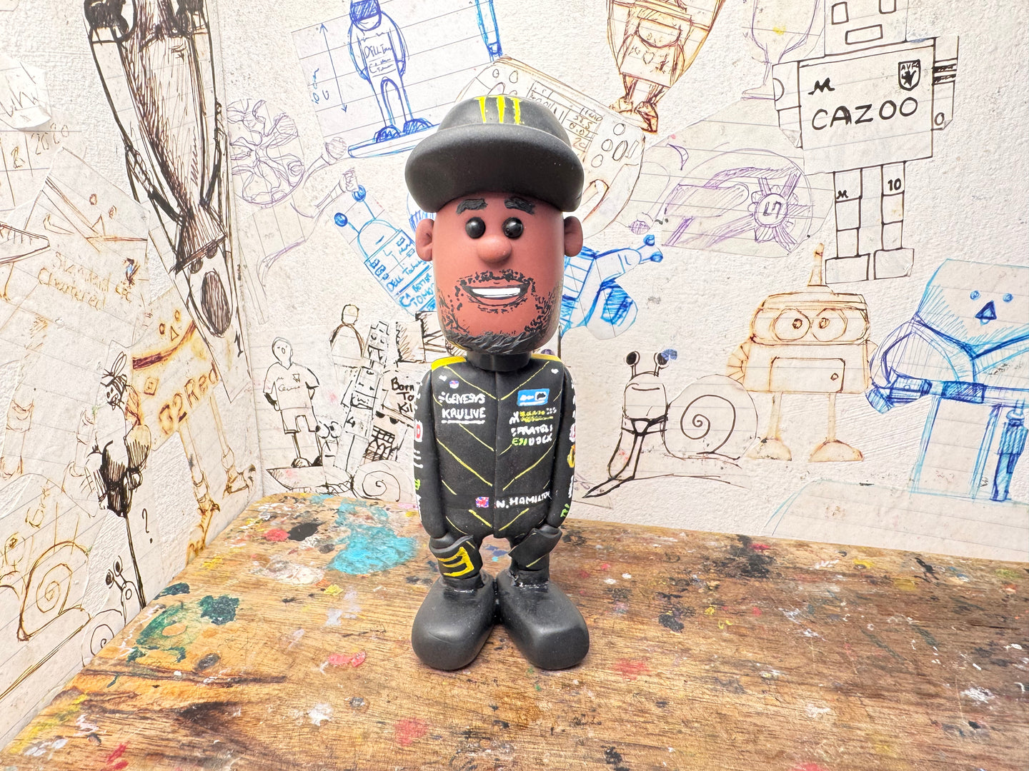 Btcc racing race driver Nic Hamilton with moving head side to side heads 2025 (cartoon character)