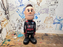 Load image into Gallery viewer, Btcc racing race driver Árón Tayor-Smith with moving head side to side heads 2025 (cartoon character)
