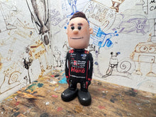 Load image into Gallery viewer, Btcc racing race driver Árón Tayor-Smith with moving head side to side heads 2025 (cartoon character)

