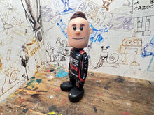 Load image into Gallery viewer, Btcc racing race driver Árón Tayor-Smith with moving head side to side heads 2025 (cartoon character)
