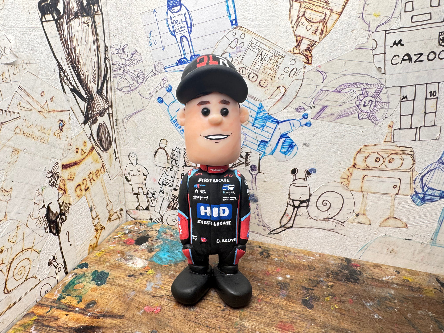 Btcc racing race driver dan Lloyd with moving head side to side heads 2025 (cartoon character)
