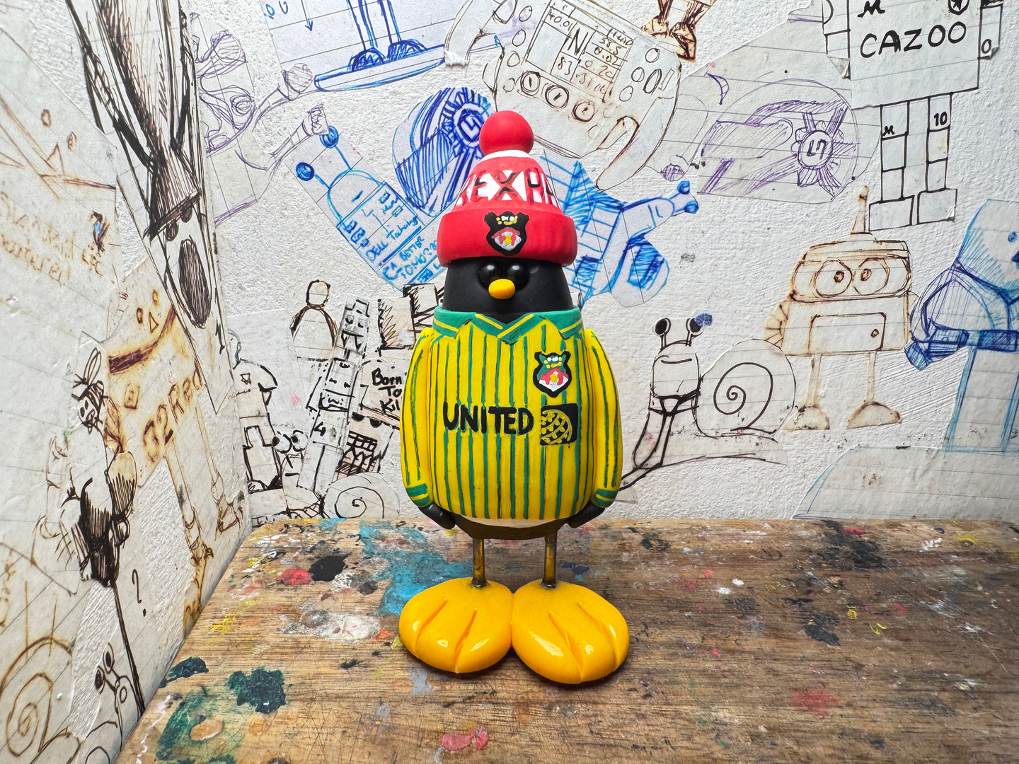 Wrexham AFC 2025/26 away shirt penguin with woolly hat