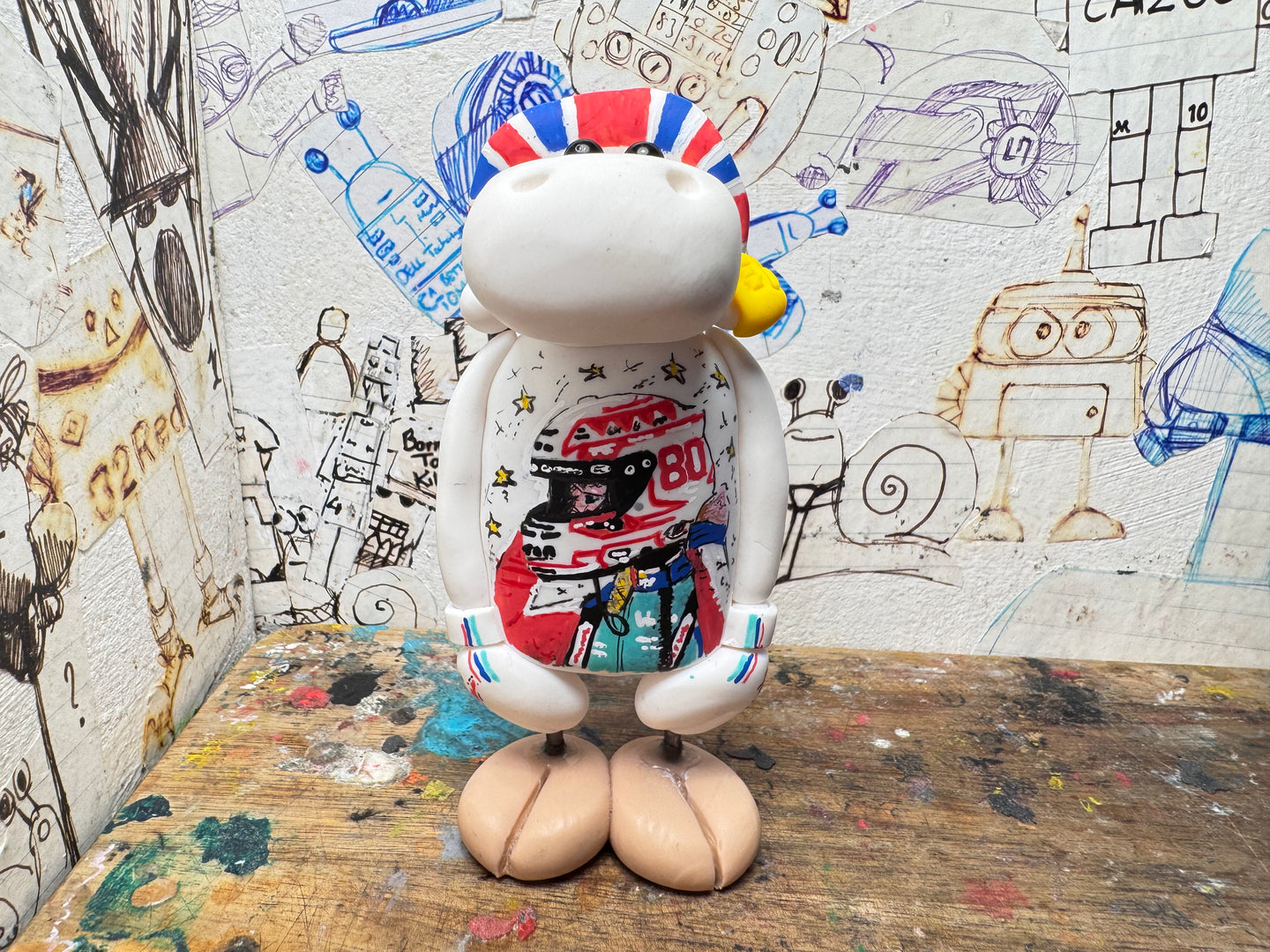 one off special Tom Ingram sheep with a drawing of Tom Ingram at the front (one of special)