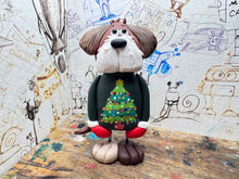 Load image into Gallery viewer, Doggy with Christmas tree jumper on
