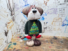 Load image into Gallery viewer, Doggy with Christmas tree jumper on
