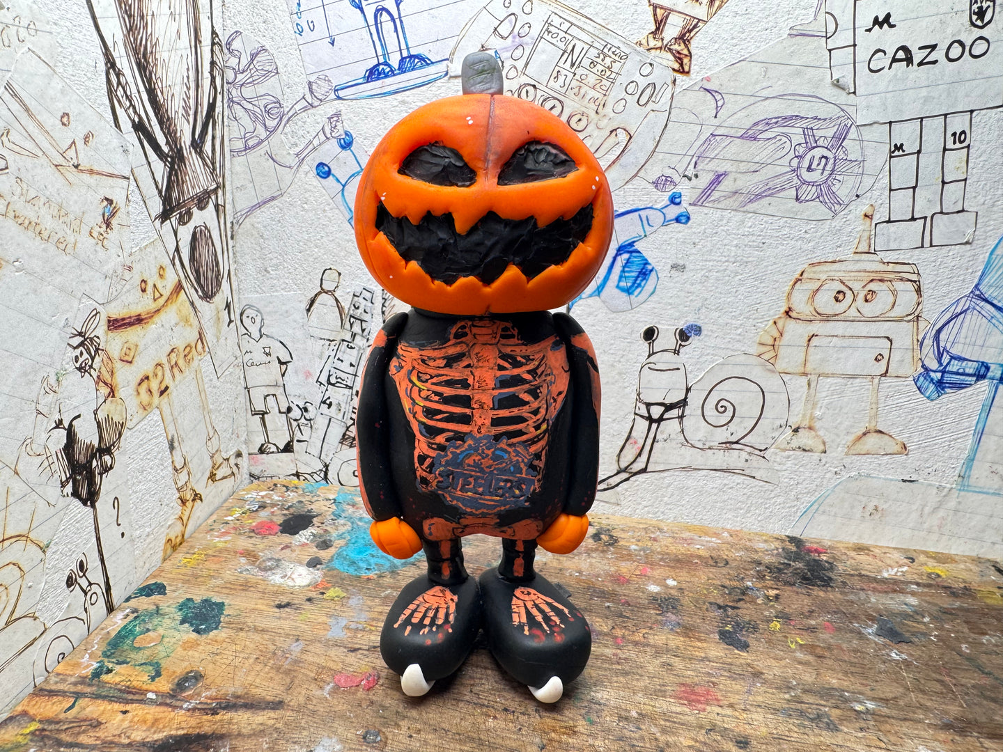 Sheffield Steelers pumpkin man with ice hockey boots