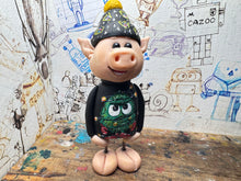 Load image into Gallery viewer, Pig with panthers hat with Christmas jumper
