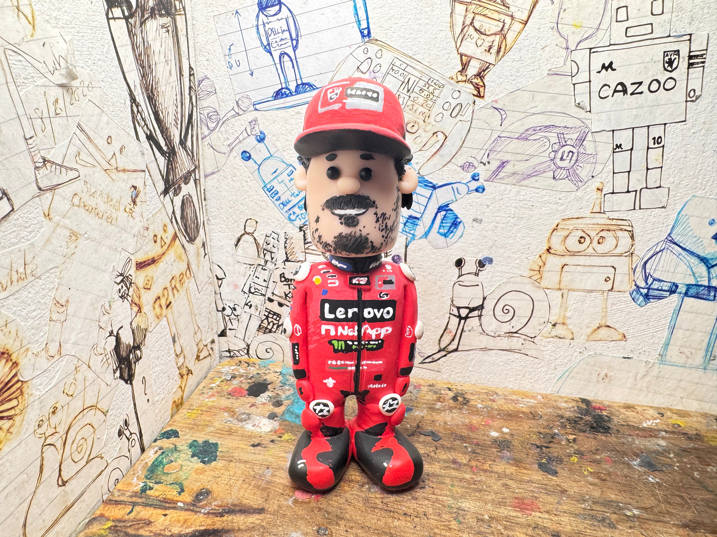 Pecco Bagnaia cartoon character with moving head 2025