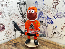 Load image into Gallery viewer, Morph in his Sheffield Steelers kit 2022 with helmet and Ice hockey stick kit handmade
