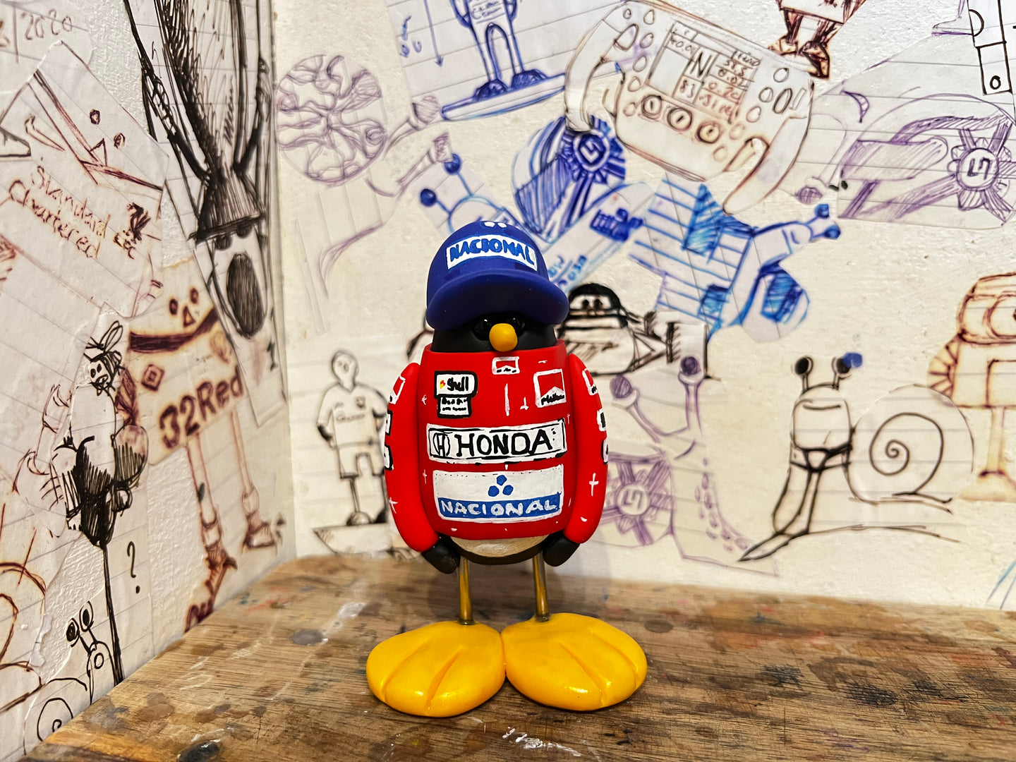 Ayrton Senna f1 penguin handmade